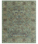 Custom Made Beige and peac Traditional Oushak Design Hand Tufted Wool Rug by The Rug Decor