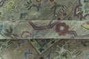 Custom Made Beige and peac Traditional Oushak Design Hand Tufted Wool Rug by The Rug Decor