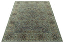 Custom Made Beige and peac Traditional Oushak Design Hand Tufted Wool Rug by The Rug Decor