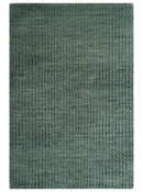 Custom Made Beige and Shades of Blue Stripes Design Contemporary wool area Rug