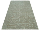 Beige Modern Contemporary Hand Knotted Wool Area Rug - Custom Bespoke Handcrafted by The Rug Decor