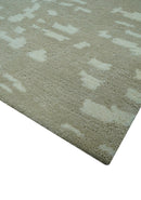 Beige Modern Contemporary Hand Knotted Wool Area Rug - Custom Bespoke Handcrafted by The Rug Decor