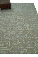 Beige Modern Contemporary Hand Knotted Wool Area Rug - Custom Bespoke Handcrafted by The Rug Decor