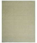 Custom Made Beige Modern Solid Hand knotted wool Area Rug