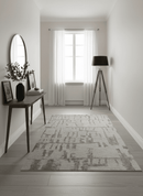 Custom Made Beige, Olive and Gray Hand Knotted Modern Abstract wool Area Rug
