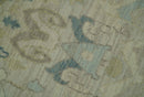 Custom Made Blue And Beige Modern Ikat Design Hand Knotted Wool Area Rug
