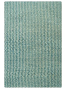 Custom Made Blue and Beige Stripes Design Contemporary Hand Knotted wool Area Rug