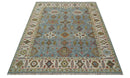 Custom Blue and Beige Rust Traditional Hand Knotted Wool Area Rug by The Rug Decor