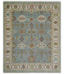Custom Blue and Beige Rust Traditional Hand Knotted Wool Area Rug by The Rug Decor