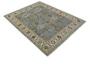 Custom Blue and Beige Rust Traditional Hand Knotted Wool Area Rug by The Rug Decor