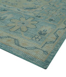Custom Made Blue And Beige Turkish Design Hand knotted Wool Area Rug by The Rug Decor