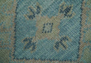 Custom Made Blue And Beige Turkish Design Hand knotted Wool Area Rug by The Rug Decor