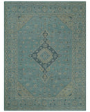 Custom Made Blue And Beige Turkish Design Hand knotted Wool Area Rug by The Rug Decor