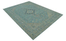 Custom Made Blue And Beige Turkish Design Hand knotted Wool Area Rug by The Rug Decor