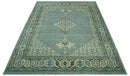 Custom Made Blue And Gray Traditional Medallion Hand Knotted Wool Rug