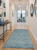 Custom Made Blue and Ivory Hand Woven Wool Area Rug - Sophisticated Tone on Tone by The Rug Decor