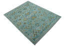 Custom Made Blue And Olive Traditional Oriental Design Hand knotted Wool Area Rug
