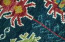 Custom Made Blue And Red Traditional Tribal Design Hand Knotted Wool Rug