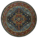 Traditional Blue and Rust Hand Knotted Wool Area Rug - Durable by The Rug Decor