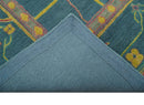 Custom Made Blue And Yellow Traditional Oushak Design Hand Tufted Wool Rug by The Rug Decor