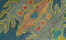 Custom Made Blue And Yellow Traditional Oushak Design Hand Tufted Wool Rug by The Rug Decor