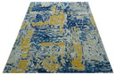 Custom Made Blue Modern Abstract Design Hand Tufted  Area Rug