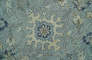 Custom Made Blue Traditional distressed design Hand knotted Wool Area Rug by The Rug Decor