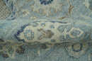 Custom Made Blue Traditional distressed design Hand knotted Wool Area Rug by The Rug Decor