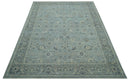 Custom Made Blue Traditional distressed design Hand knotted Wool Area Rug by The Rug Decor
