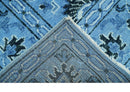 Custom Made Blue Traditional Persian Design Hand Knotted Wool Rug