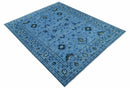 Custom Made Blue Traditional Persian Design Hand Knotted Wool Rug