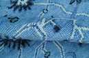 Custom Made Blue Traditional Persian Design Hand Knotted Wool Rug
