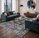 Custom Made Blue Traditional Turkish Design Hand Knotted Wool Rug