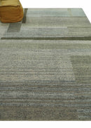 Custom Made Brown and Beige Contemporary Design Hand knotted Wool Area Rug