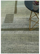 Custom Made Brown and Beige Contemporary Design Hand knotted Wool Area Rug