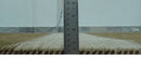 Custom Made Brown and Ivory Geometrical Stripes Design wool Area Rug