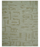 Custom Made brown And Ivory Modern Abstract Pattern Hand Tufted Wool Area Rug