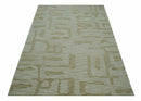 Custom Made brown And Ivory Modern Abstract Pattern Hand Tufted Wool Area Rug