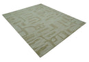 Custom Made brown And Ivory Modern Abstract Pattern Hand Tufted Wool Area Rug