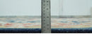 Brown Blue Ivory Olive Hand Knotted Indian Wool Area Rug Traditional Heriz Medallion
