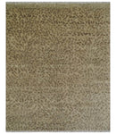 Custom Made Camel and Taupe Modern leopard Design Hand knotted wool area rug
