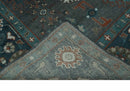 Charcoal and Teal Wool Area Rug - Traditional Oushak Hand Knotted