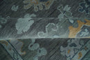Custom Made Charcoal, Gray and Silver Antique look Traditional Oushak wool Area Rug