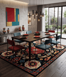 Wool Hand-Knotted Mamluk Traditional Rug - Black Maroon Beige