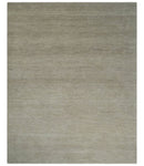 Custom Made Contemporary Brown and Ivory Hand Knotted Rug Area Rug