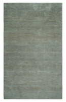 Custom Made Contemporary Blue and Brown Hand Knotted wool Area Rug