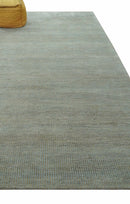 Custom Made Contemporary Blue and Brown Hand Knotted wool Area Rug