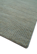 Custom Made Contemporary Blue and Brown Hand Knotted wool Area Rug