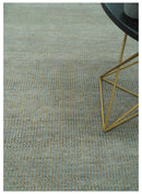 Custom Made Contemporary Blue and Brown Hand Knotted wool Area Rug