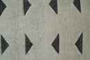 Black and Beige Hand Knotted Wool Area Rug - Contemporary Design